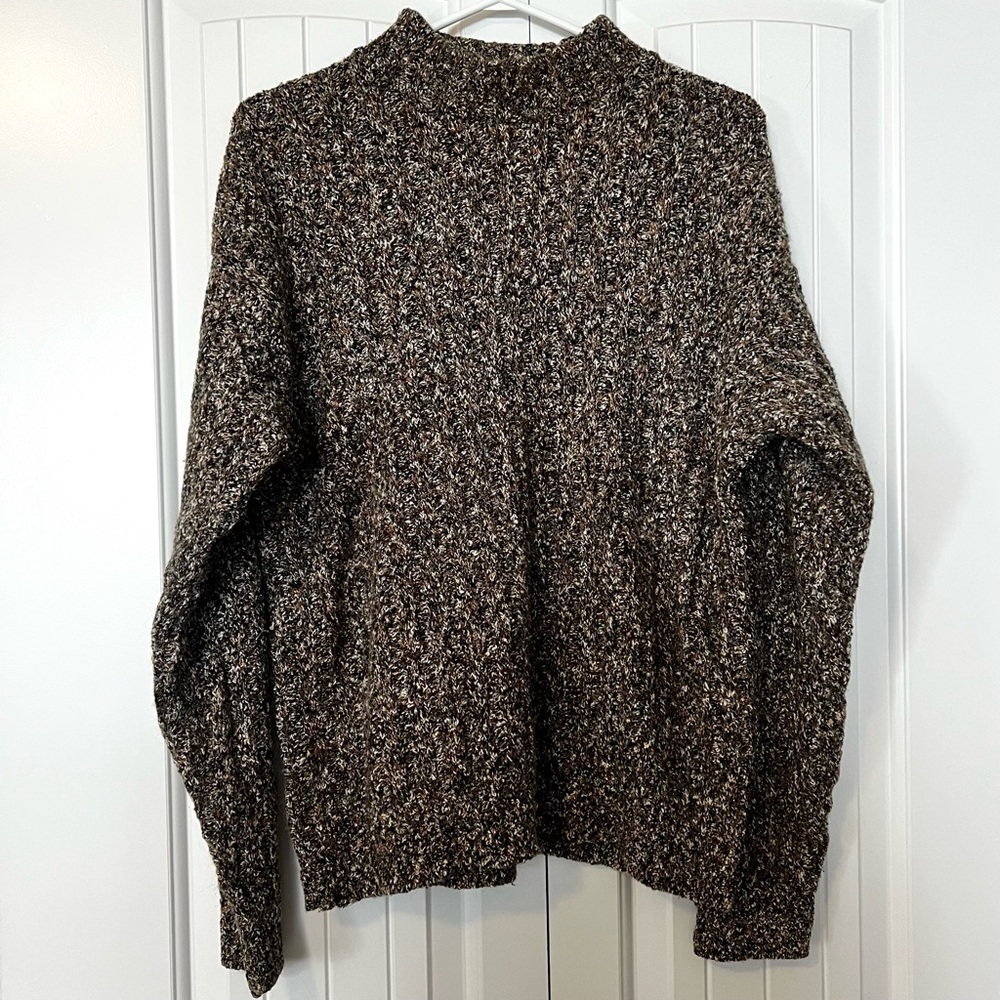 Mohair Cotton Arrow River Chunky Knit Ribbed Sweater Women size medium Cable